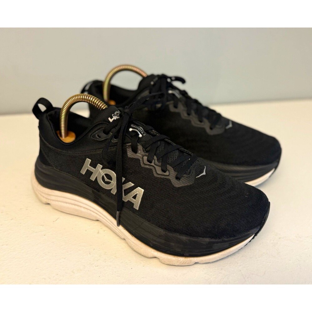 HOKA ONE ONE Gaviota 5 Mens Black/White Running Shoes Lace Up Low Top D